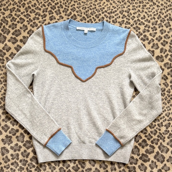 Veronica Beard Atty Crewneck Colorblock Cashmere Pullover Sweater - Picture 7 of 14